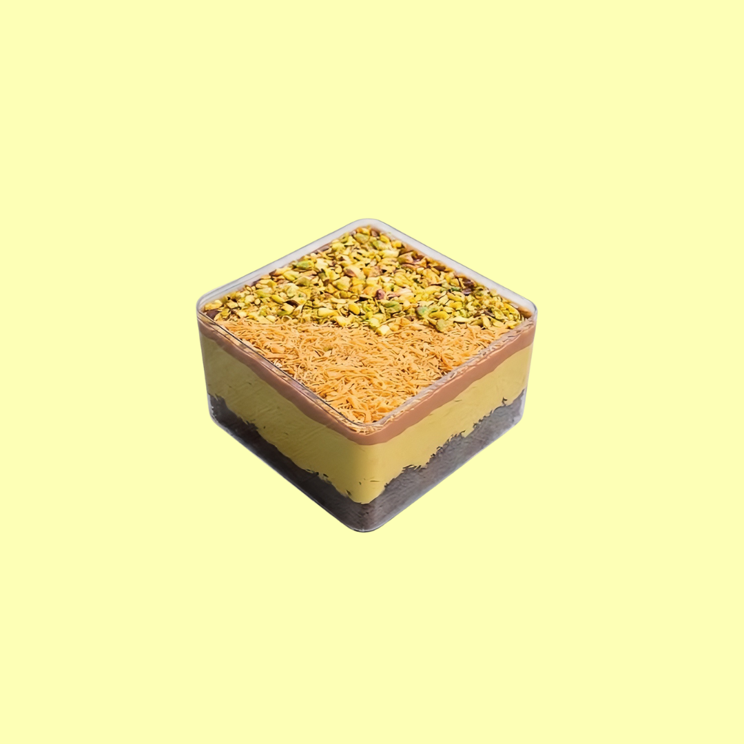 Pistachio Kunafa Chocolate Cake
